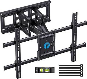 lot 5974 image: Pipishell Full Motion TV Wall Mount for Most 37-75 Inch TVs up to 132lbs, Wall Mount TV Bracket Articulating Swivel Tilt Extension Leveling Max VESA 600x400mm Fits 1216 Wood Stud, PILFK1 - Retail $43