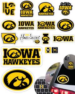 lot 6243 image: Iowa Hawkeyes Stickers for Gift, Car, Water Bottle, Laptop, and Phone for Hawks Football Fans and University Graduates (Iowa Hawkeyes) - Retail $13
