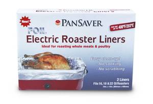 lot 6247 image: PanSaver Cooking Liners - Disposable Electric Roasting Pan Liners for Instant Cleanup with No Scrubbing - Foil, 2 Count - Retail $13