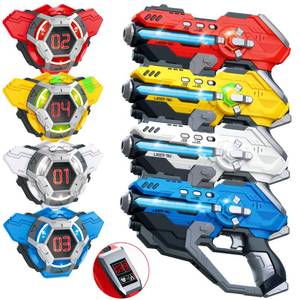 lot 6250 image: Laser Tag Guns Set of 4 Laser Tag Guns with Digital LED Score Display Vests,Gifts for Teens and Adults Boys & Girls,Adults and Family Fun,Gift for Kids Ages 8 9 10 11 12Year Old Boy - Retail $16