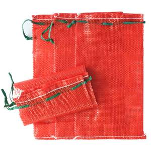 lot 6268 image: deebree 10 lb Mesh Onion Bags, 11�18 Mesh Produce Bags Hanging Reusable Breathable Vegetable Storage Net Bag with Drawstring for Onions Potatoes Citrus Crawfish, Red (Pack of 10) - Retail $12