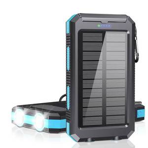 lot 6269 image: Power Bank 10000mAh Solar Portable Charger with USB-C 5V3.1A Fast Charging Compatible with iPhone, with 2 LED Flashlights and IPX5 Waterproof External Backup Battery Pack Perfect for Camping, Hiking - Retail $109