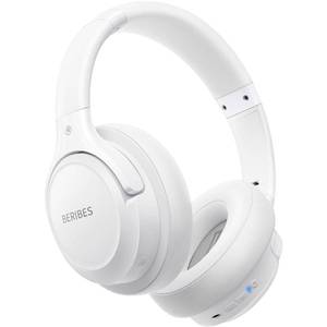 lot 6290 image: BERIBES Bluetooth Headphones Over Ear, 65H Playtime and 6 EQ Music Modes Wireless Headphone with Microphone, HiFi Stereo Foldable Lightweight Headsets, Deep Bass for Home Office Cellphone PC Ect. - Retail $28