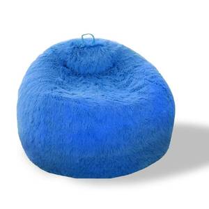 lot 6293 image: BCU Bean Bag Chair Cover Ultra Soft Fluffy Faux Fur Beanbag Cover Plush Living Room Chairs Cover for Adults and Kids, Light Blue - Retail $34