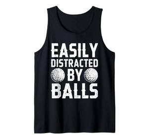 lot 6300 image: Easily Distracted By Balls Shirt Funny Men Women Golf Tank Top size medium color purple - Retail $16