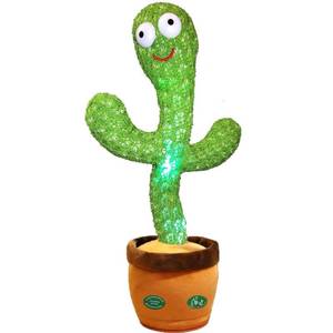 lot 6317 image: Pbooo Dancing Talking Cactus Mimicking Toy,Talking Repeat Singing Sunny Cactus Toy 120 Pcs Songs for Baby 15S Record Your Sound SingDancingRecordingLED - Retail $20