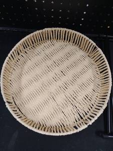 lot 6319 image: Handwoven Round Wicker Chair Seats - Set of 2 - Retail $45