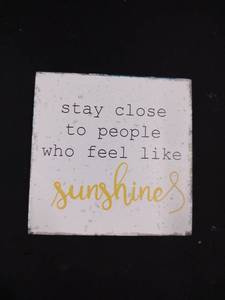 lot 6326 image: Sunshine Inspirational Wall Art & Decorative White Square Plate Set - Retail $24