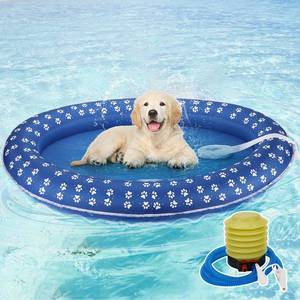 lot 6343 image: Dog Floats for Pool, ZOOS Dog Pool Float Inflatable Pool Floats for Small Medium Dogs 30Lb 43.3x28.3 Pet Soft Dog Float Raft Swimming Pool Float for Summer, Air Pump and 6ft Woven Ribbon Included - Retail $4,194