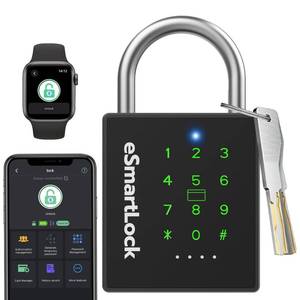 lot 6362 image: Combination Lock Outdoor eLinkSmart Password Padlock with Key NFC RFID Weatherproof Heavy Duty Padlock for Locker Shed Gate Fence Truck Support Temporary Code Unlock Record - Retail $70