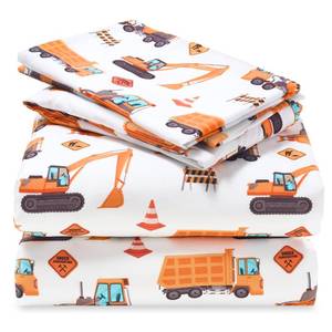 lot 6365 image: Joiedomi Kids Full Sheet Set Construction Vehicle - 4 Piece Soft Microfiber Bed Sheets - Deep Pocket Wrinkle Free, Cozy Toddler Bedding Set, Fade Resistant Breathable for Boys Girls Teens - Retail $22
