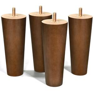 lot 6371 image: AORYVIC Furniture Legs Wood Sofa Legs Walnut Color Couch Replacement Legs for Cabinet Vanity Couch Chair Dresser Pack of 4 (6 inch) - Retail $23