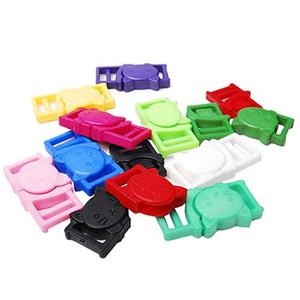 lot 6389 image: CooBigo 25pcs 38 (11mm) Cat-Head Plastic Safty Breakaway Buckles for Bra Cat Dog Collar Paracord FLC124(Mix-s) - Retail $7