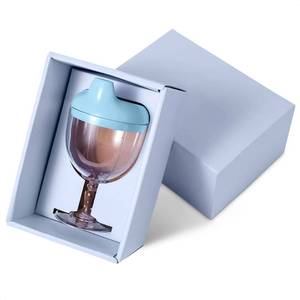 lot 6399 image: Spill-Proof 5 Oz Glasses �� Convenient Size Blue Plastic Wine Glasses for Travel and Home �� Durable and Easy to Clean, Lightweight Design Reduces Mess and Stress, Good for Any Luquid - Retail $12