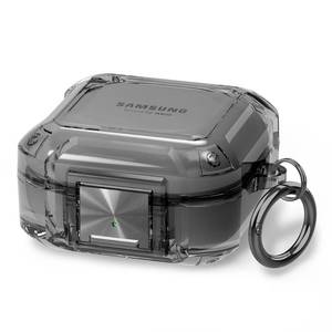 lot 6412 image: ZOSTLAND Transparent Cute Lovely Silicone Earphone Case,with Hooks Compatible for Samsung Galaxy Buds 2 Pro Live FE Case (Clear Black) - Retail $10