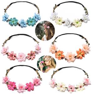 lot 6420 image: Women Headpieces Collection Accessories - 6 PCS Boho Hair Wreaths, Flower Crowns, Tiaras for , Brides, Bridesmaids, Flower Girls, Weddings - Retail $10