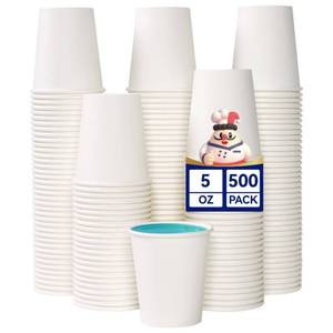 lot 9053 image: JOLLY CHEF 500 Count 5 oz Paper Cups, Disposable Bathroom Mouthwash White Drinking Cups for Home, Office, School, Store Use - Retail $24