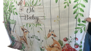 lot 10393 image: Woodland Baby Shower Backdrop Banner - Retail $25