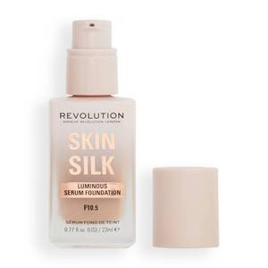 lot 10419 image: Revolution Beauty, Skin Silk Serum Foundation, Light to Medium Coverage, Lightweight & Radiant Finish, Contains Hyaluronic Acid, F10.5 Medium Skin Tones, 0.77 Fl. Oz. - Retail $14