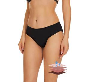 lot 10434 image: Leovqn Period Swimwear Bikini Menstrual Leakproof Swim Bottoms UPF 50 Waterproof Brief Light Flow for Women Girls Teens New Black - Retail $15