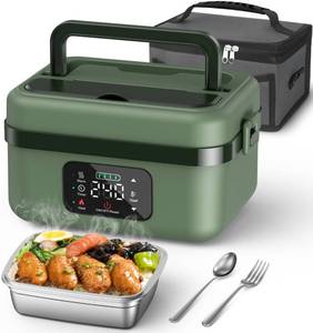lot 15792 image: ODSD Cordless Electric Lunch Box for Adults, 16000mAh Rechargeable Self-Heating Lunch Box Food Warmer with Timer & Adjustable Heating, 34oz1L Container with Insulated Bag for Office Car Outdoor - Retail $90