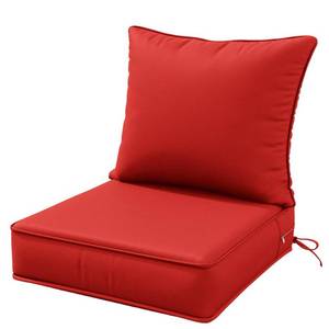 lot 15797 image: Snubbull Outdoor Patio Chair Cushions Set 22 L X 22 W X 4 H Waterproof & Fade Resistant Deep Seat and Back Cushions with Removable Covers Outdoor Seat Cushion Set for Chairs and Sofas - Retail $45