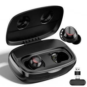 lot 16003 image: IAMJOY Gaming Earbuds, 20ms Ultra-Low Latency Wireless Earbuds, 90H Playtime, 2.4GHz Dongle & Bluetooth, Noise-Canceling Mic, Compatible with Meta Quest 32, PS54, Switch, Steam Deck, PC - Retail $40