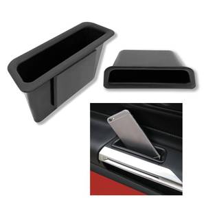 lot 16008 image: CHRYMUM 2PCS Car Door Side Storage Box, Front Door Storage Pockets, Car Interior Accessories Side Insert Organizer Box Net Pocket Compatible with Ford Mustang 2015-2024 - Retail $8