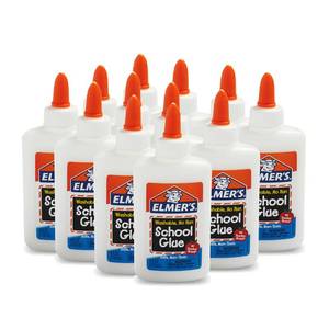 lot 16017 image: Elmers Liquid School Glue, Slime & Craft, Safe and Non-Toxic, Washable, White, 4 Ounces Each, Great for Making Slime, 11 Count - Ideal for Classroom, Home, Office, Teacher Supplies - Retail $6