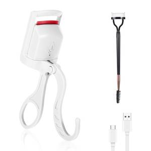 lot 16019 image: Heated Eyelash Curler, Fast Heat Up in 3s and 24h Long-Lasting Eye Lash Curler for Women, Safe Anti-Burn Heated Lash Curlers, USB Rechargeable Eyelash Curlers with Sensing Heating Silicone Pad(White) - Retail $9
