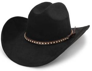 lot 16021 image: BESOOGII Western Cowboy Hat for Women and Men, Unisex Big Wide Brim Felt Hats for Cowboys and Cowgirls (US, Alpha, Large, Black) - Retail $36