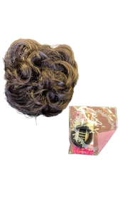 lot 16476 image: Hair Bun Scrunchie with Hair Clips - Retail $15