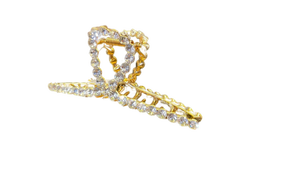 lot 16489 image: Crystal Rhinestone Gold Hair Claw Clip - Retail $12