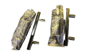 lot 16493 image: Black Metal DrawerCabinet Handles - Modern Furniture Hardware Set of 4 - Retail $45