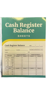 lot 16498 image: Cash Register Balance Sheet Pad - Retail $8