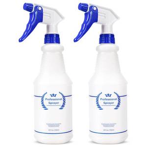 lot 19328 image: Plastic Spray Bottle, Empty Spray Bottles (2 Pack 24 Oz), All-Purpose Sprayer for Cleaning Solutions, Hair Spray, Bleach, Planting, BBQ, Mist & Stream Water Spraying Bottle with Adjustable Nozzle Missing 1 Straw - Retail $8