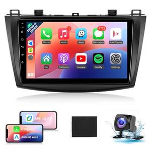 lot 19329 image: Naifay Android Car Radio for Mazda 3 2009 2010 2011 2012 2013 with Wireless CarPlay Android Auto, 9inch IPS Touch Screen for Mazda 3 Car Stereo with BluetoothGPSWiFiSWCSplit ScreenBackup Camera - Retail $126