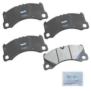 lot 19335 image: Bendix Priority1 CFM1577 Semi-Metallic Front Brake Pads for Porsche Cayenne 2015-2013, Cayenne 2018-2017, Macan 2018-2016, Macan 2023-2021, Panamera 2013-2011, Panamera 2020-2018, Panamera 2023-2022 - Retail $52