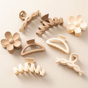 lot 19341 image: 8PCS Hair Clips for Women, Flower Claw Clips for Thick Hair, Non-Slip Hair Accessories with Multi-Styles, Neutral Colors Hair Claw Clips and Variety Pack, Ideal for Girls - Retail $9