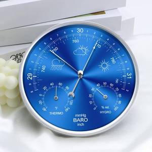 lot 19344 image: Mlijzard Wall Weather Station Indoor,3 in1 Barometer Thermometer Hygrometer for Home Office Ship Garden,Fahrenheit (Silvery) - Retail $15