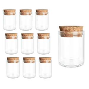 lot 19353 image: JIUYUE Glass Tubes Bottles Transparent Decoration Bottles with Cork Stoppers for Arts, Crafts and Other Small Projects.(0.5 Oz,10 Pcs) - Retail $10