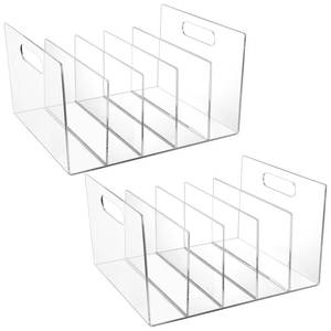 lot 19368 image: Affrolling 2 Pcs Acrylic File Organizer 5 Slots Acrylic File Sorter Clear Desktop File Collator Acrylic Desk Organizer Sturdy Acrylic File Folder Holder for Mail Letter Paper Document Office Home - Retail $41