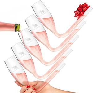 lot 19382 image: Chambong - Champagne Flutes - Wedding Bachelorette Party Favors - Bridesmaid Proposal Box & Gifts (5 pc) - Retail $35