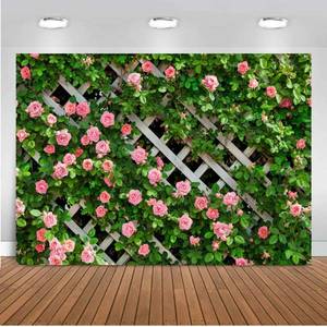 lot 20414 image: AIIKES 7x5FT Flowers Backdrop for Photography Spring Floral Photo Backdrop Green Leaf Fence Backdrops Birthday Party Decoration Wedding Bridal Shower Backdrop Photo Studio Props 11-453 - Retail $10