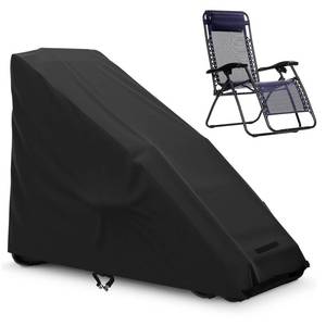 lot 20424 image: AKEfit Zero Gravity Chair Cover Outdoor Folding Lawn Lounge Chair Covers Waterproof All Weather Dustproof Oxford Anti with Storage Bag Black - Retail $30