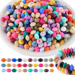 lot 20429 image: Kovict 300Pcs 12mm Silicone Lentil Beads, Silicone Spacer Beads for Necklace Bracelet Keychain Pens Craft(Multicolor) - Retail $8
