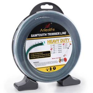 lot 20430 image: A Anleolife 1-Pound Heavy Duty Sawtooth 140-mil-by-108-ft Dual Core String Serrated Trimmer Line Donut for Walk Behind Wheeled Mowers with Built-in Line Cutter - Retail $13