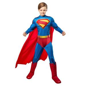 lot 20431 image: Rubies Superman Deluxe Kids Boys Costume Jumpsuit with Shoe Covers and Cape, X-Small, for Superhero Dress Up, Parties and Halloween - Retail $56