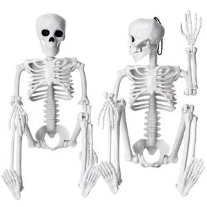 lot 20432 image: XIMISHOP 2pcs Skeleton Halloween Decoration, 16�� Full Body Posable Halloween Hanging Plastic Skeleton Decoration with Movable Joints for Halloween Decoration Indoor Outdoor, White - Retail $7