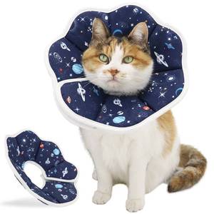 lot 20434 image: QIYADIN Soft Cat Cone, Adjustable Recovery Collar After Surgery to Prevent Licking Wound, Protective Cat Neck Cone, Comfortable Pet Elizabethan Collar for Cats Kittens and Puppies (Medium) - Retail $12